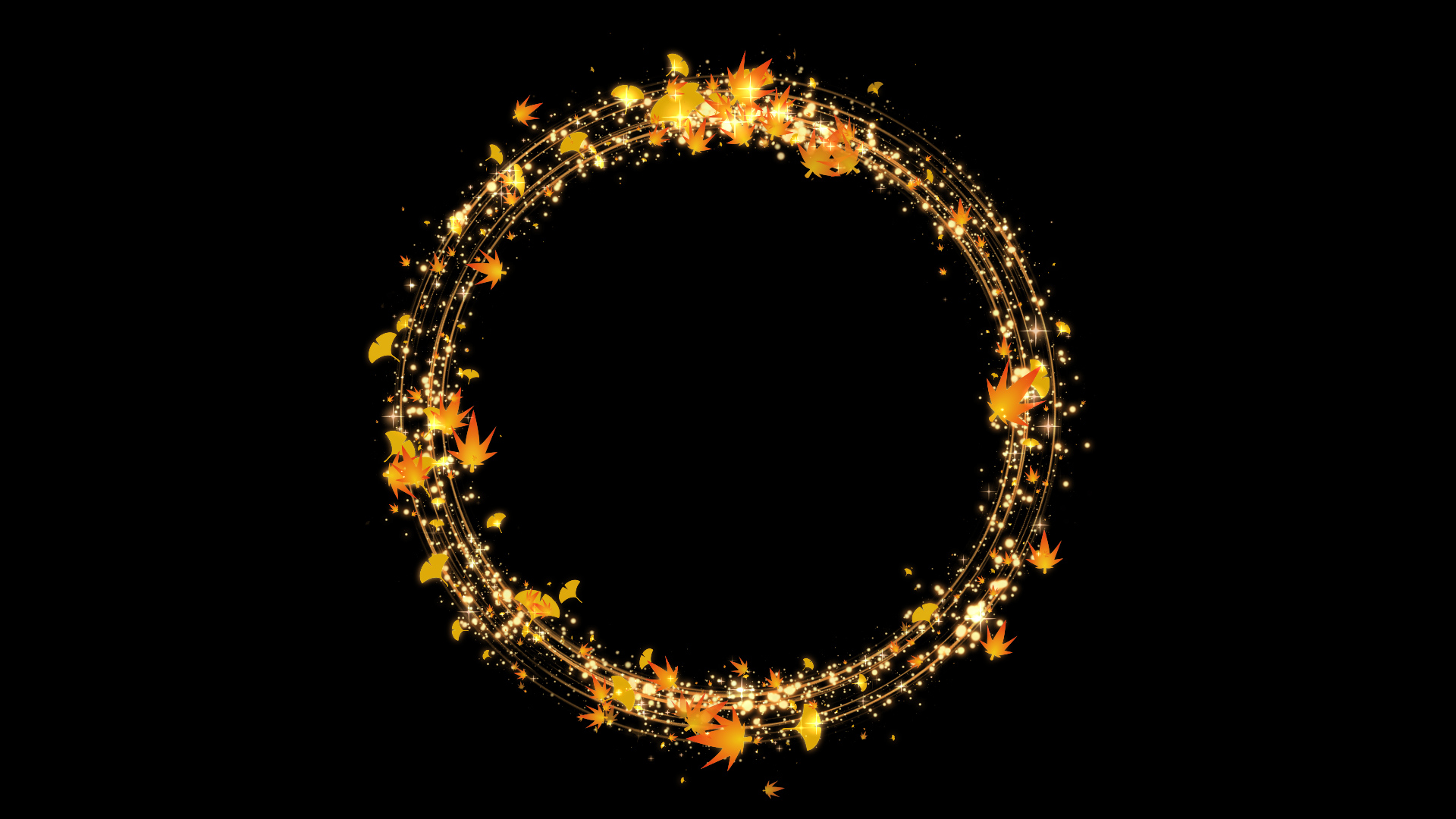 丸く光る秋の紅葉