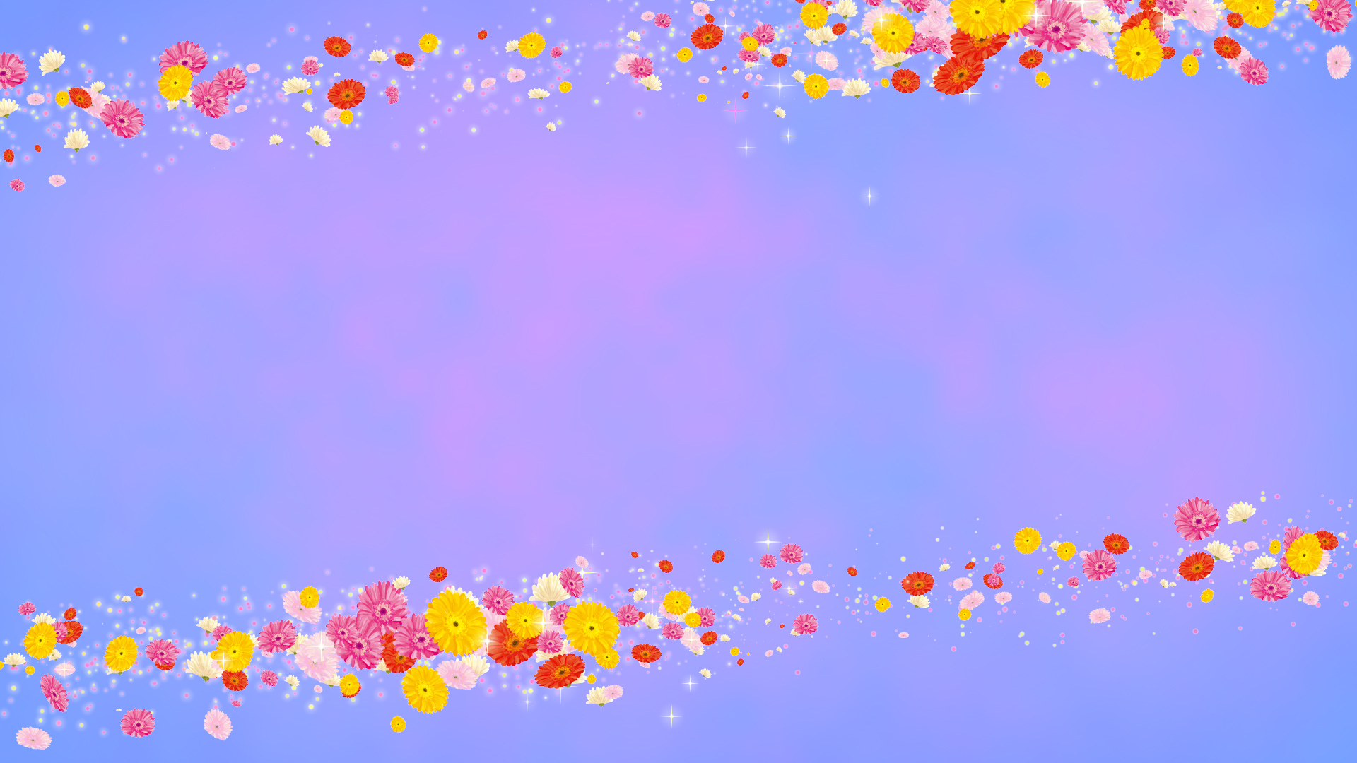 ガーベラ（フレーム）-青い背景