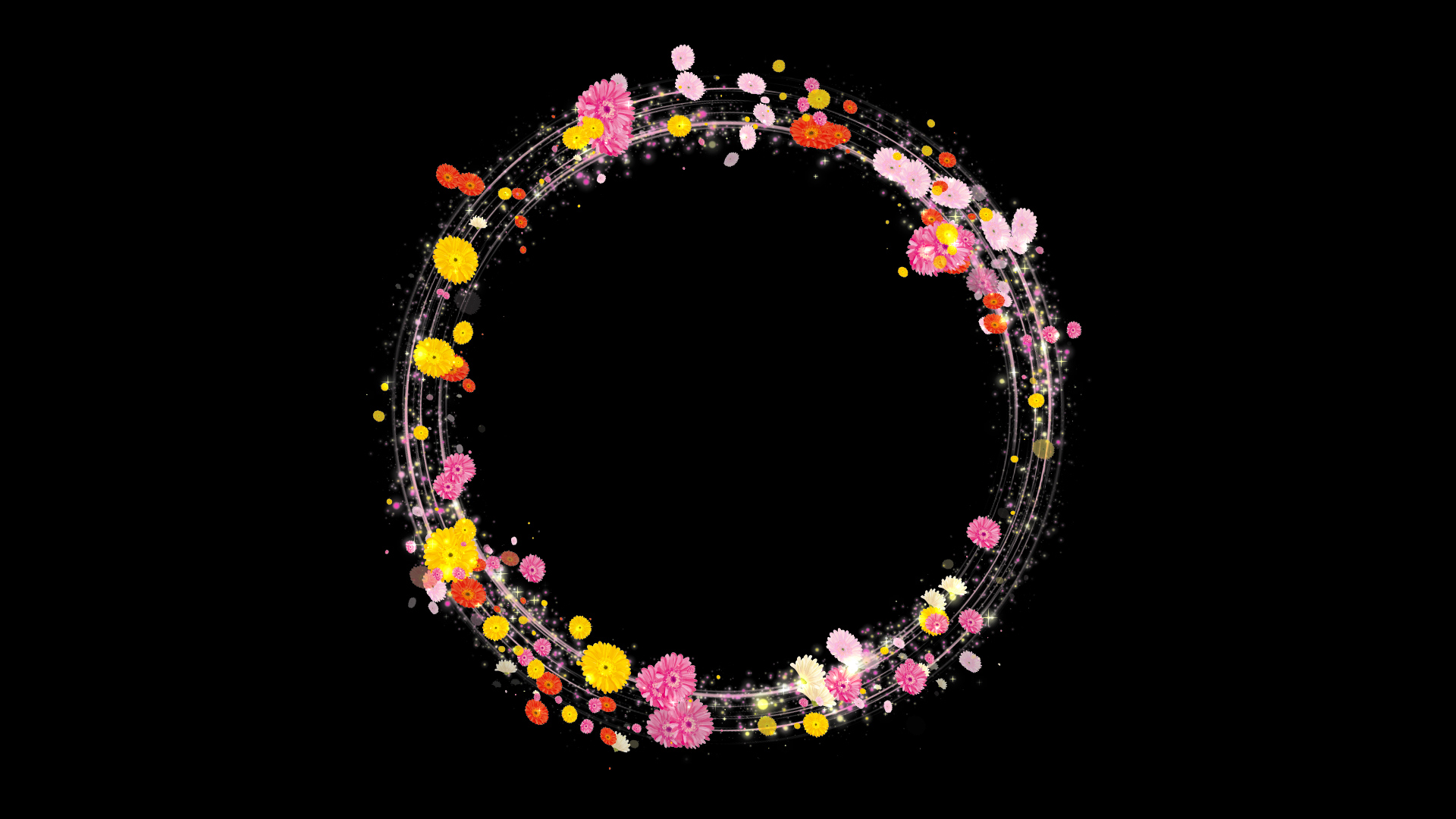 光るガーベラのリース