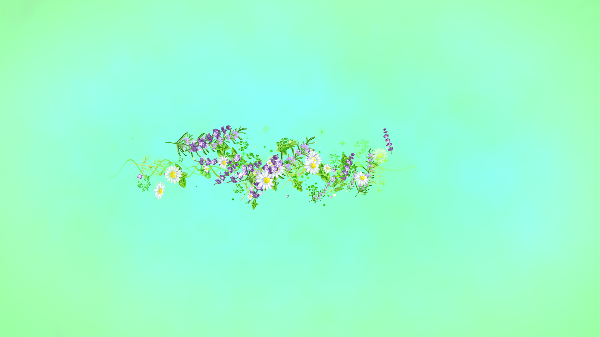 ハーブ（文字用）-青緑の背景