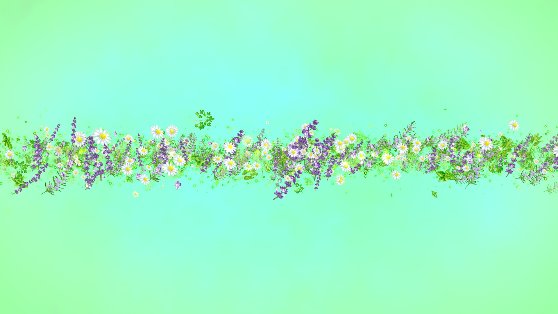 ハーブ（タイトル用）-青緑の背景