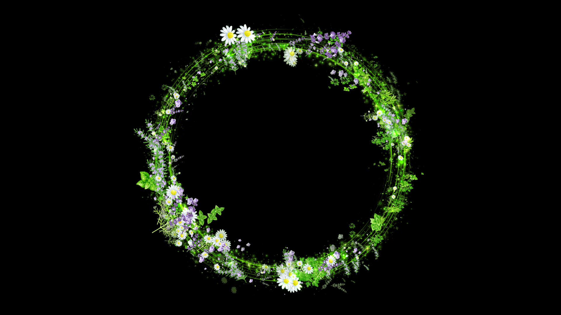 光るハーブのリース