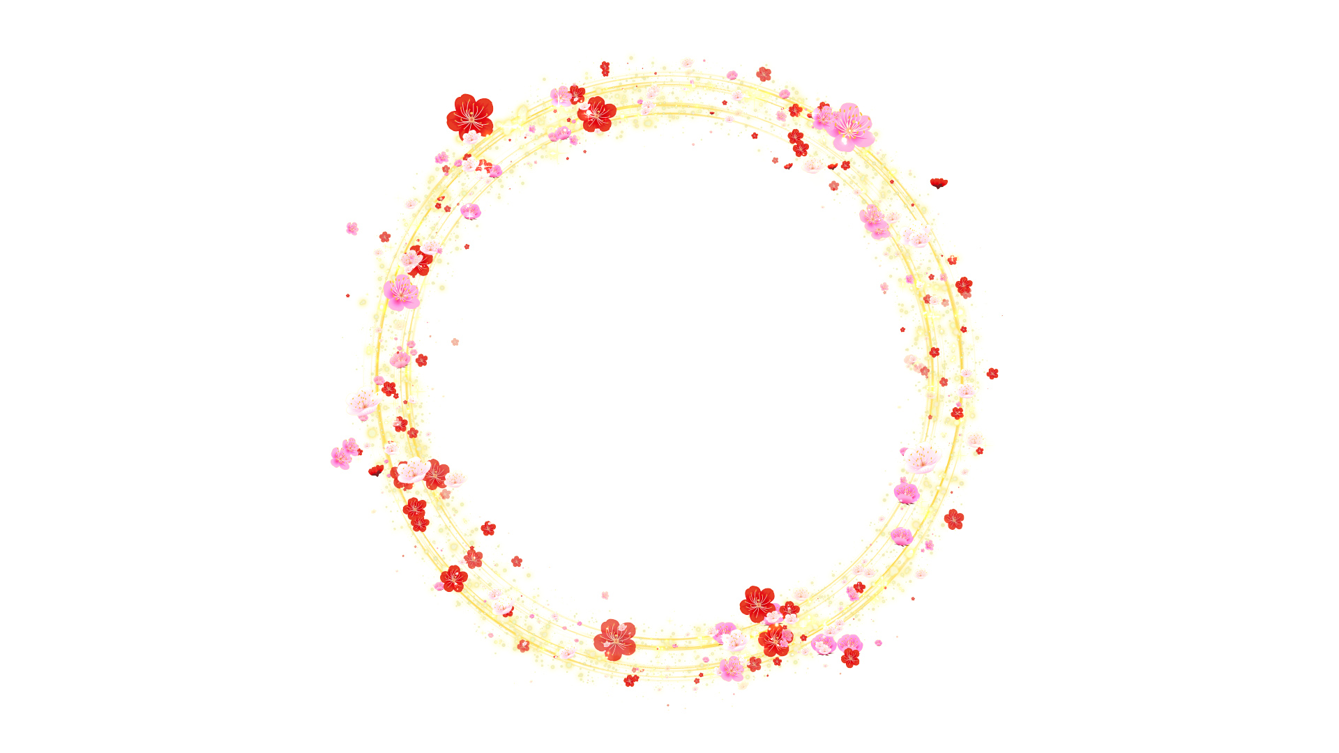 お正月リース 春の梅 - 白い背景に合成