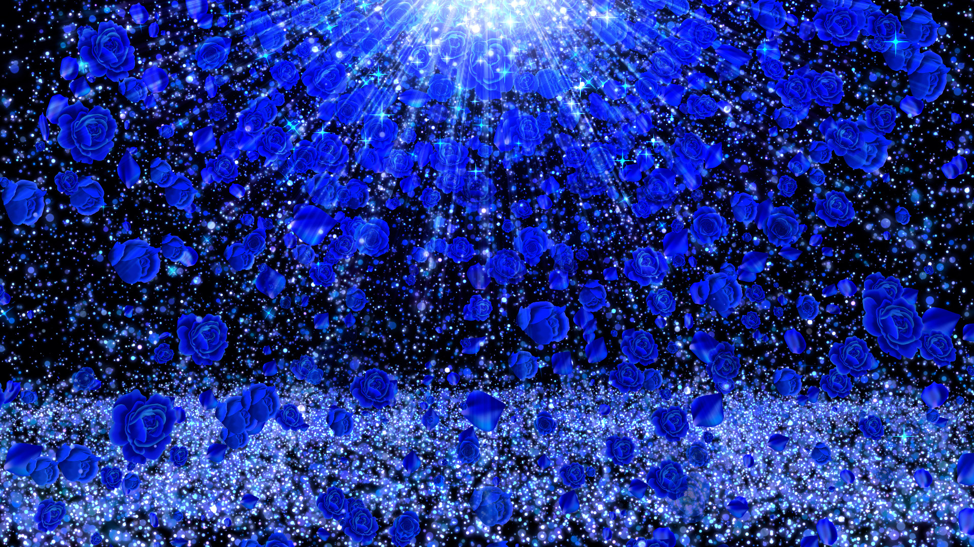 光と青いバラが舞い降りる（春）