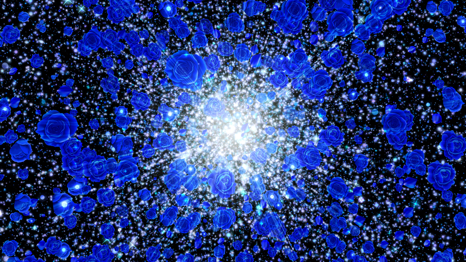 春の光（青いバラ）