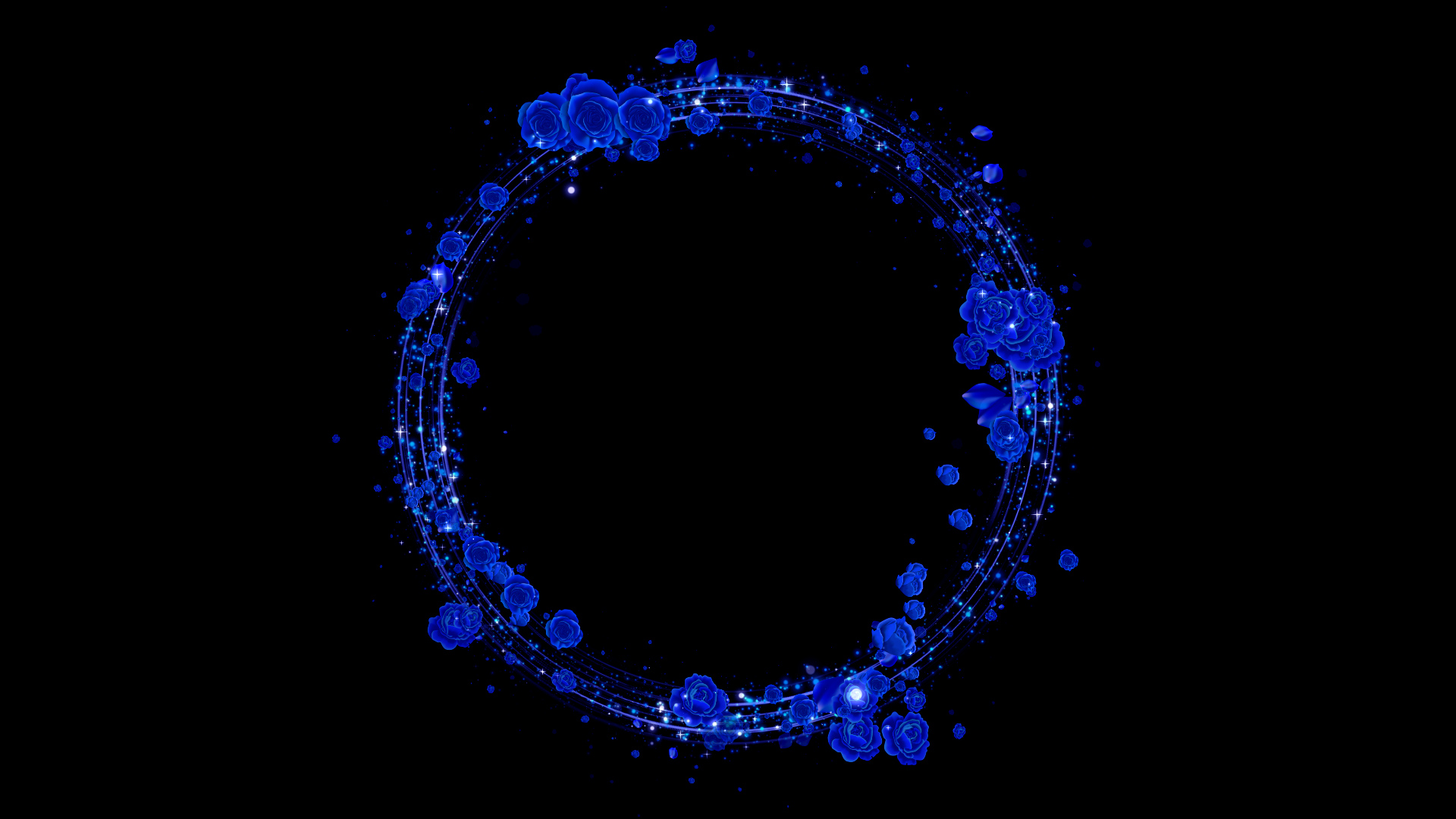 青いバラのリース（春）