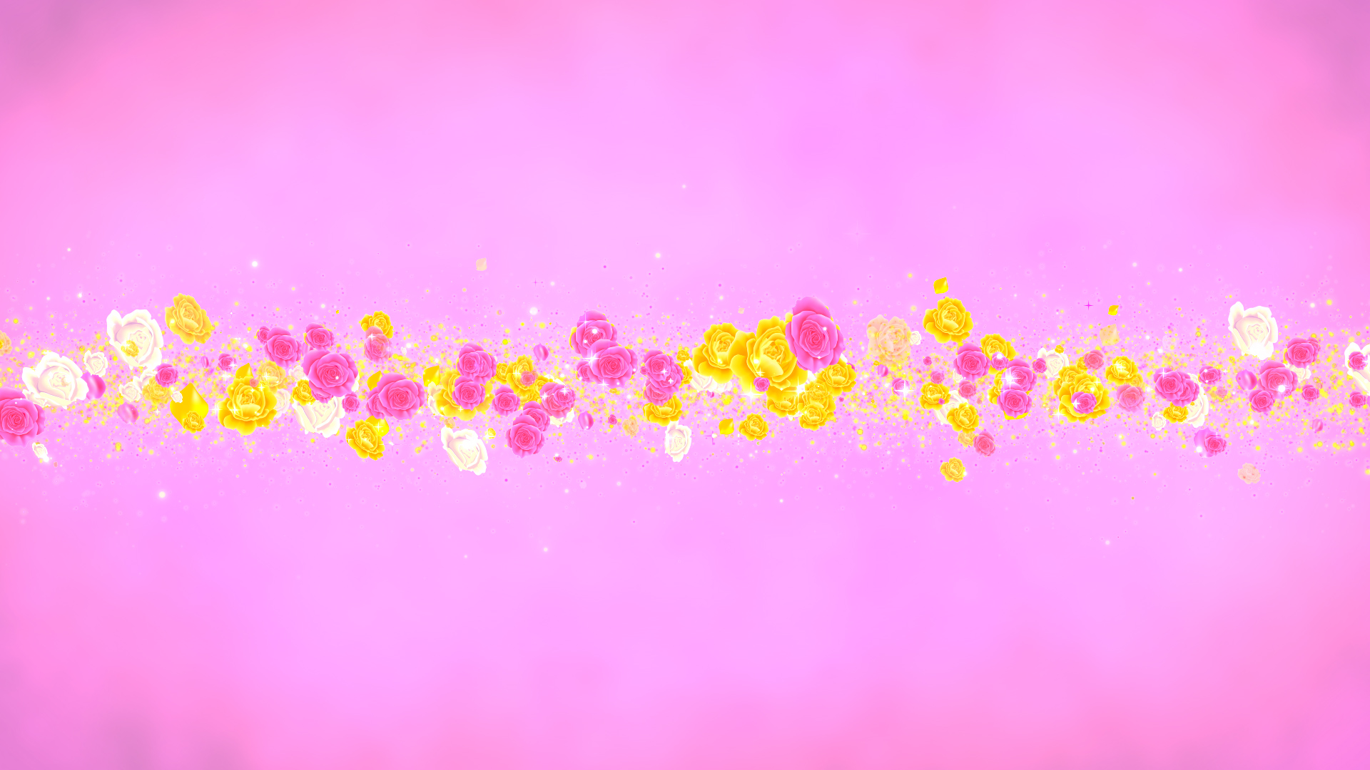 春 カラフルなバラ タイトル用-ピンクの背景に合成