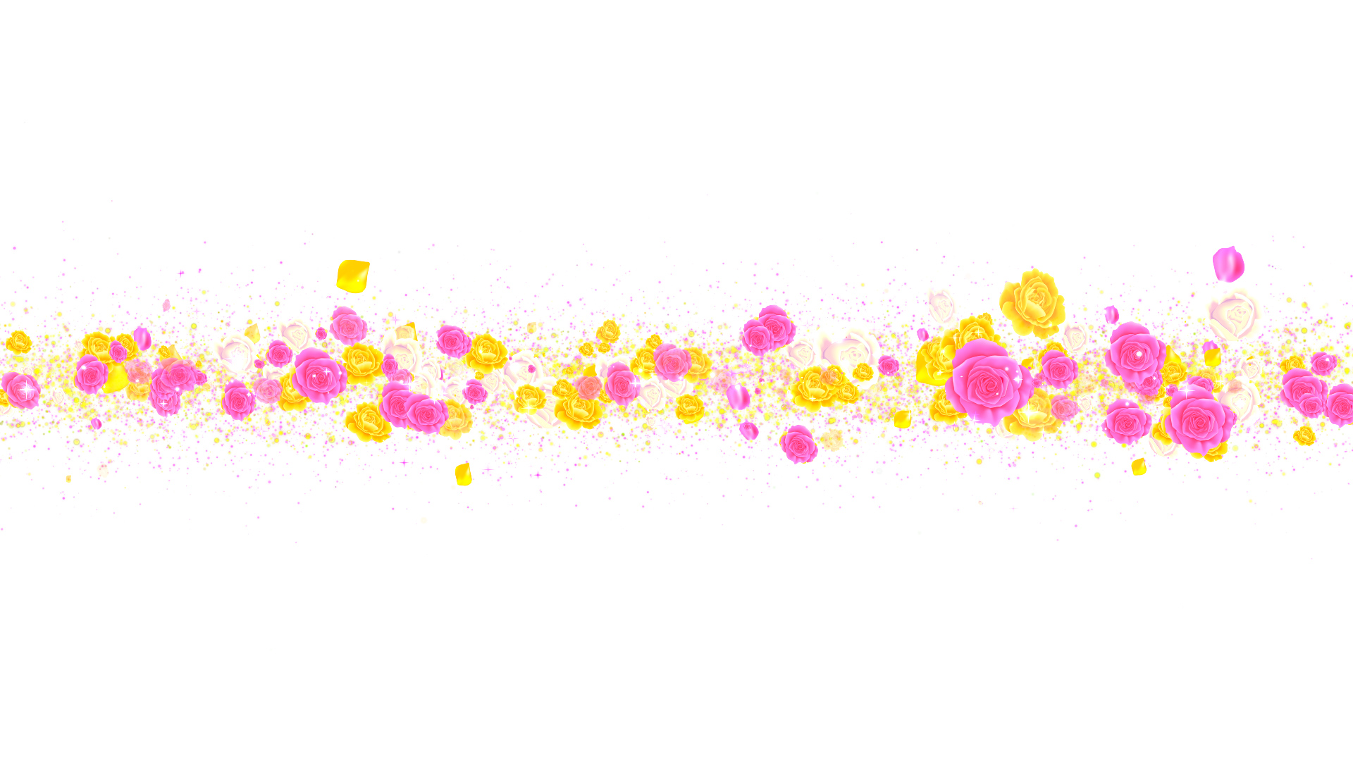 春 カラフルなバラ タイトル用-白い背景に合成