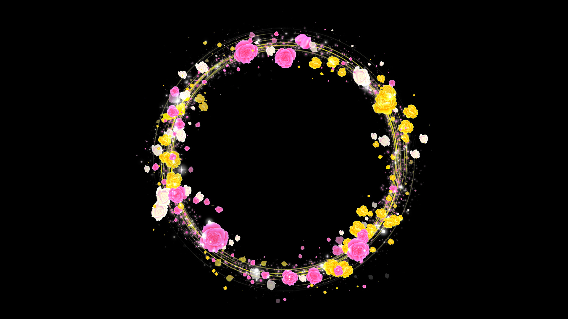 カラフルなバラのリース（春）