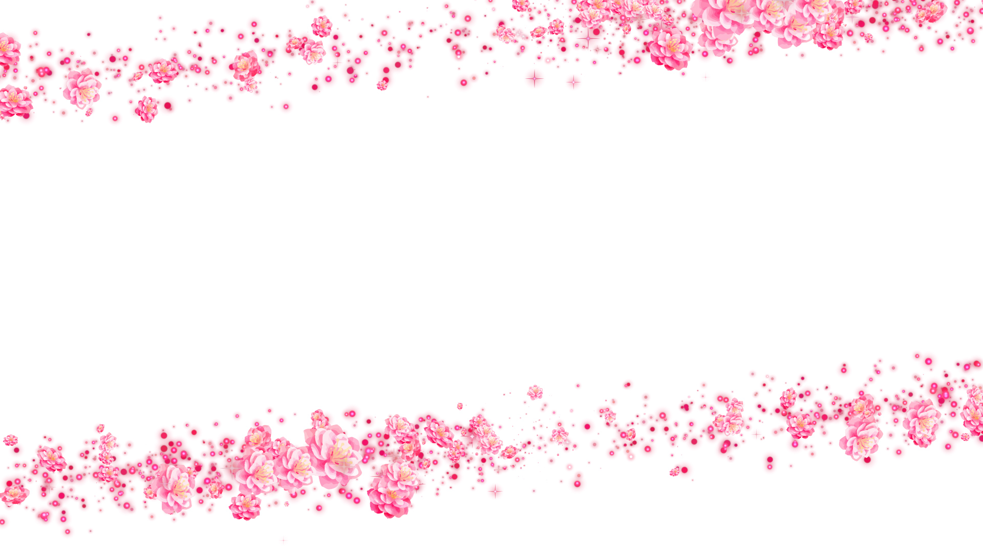 春の桃（フレーム）-白い背景