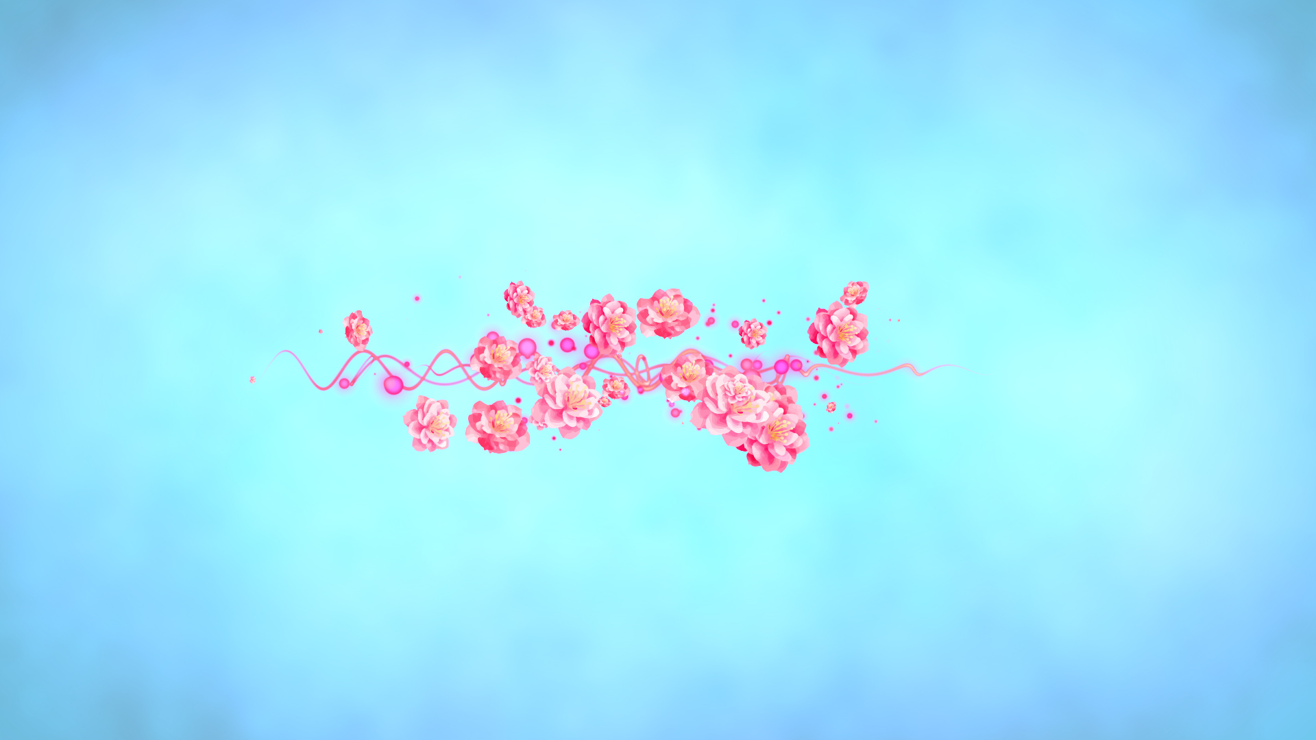 春の桃（文字用）-水色の背景