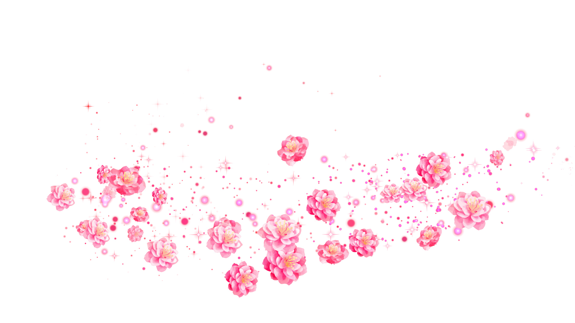 春の桃（回転）-白い背景