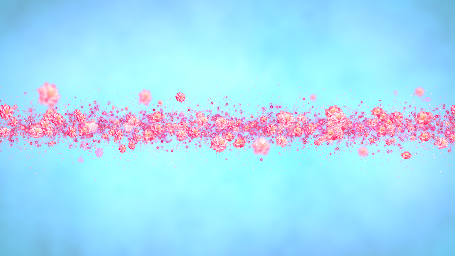 春の桃（タイトル用）-水色の背景