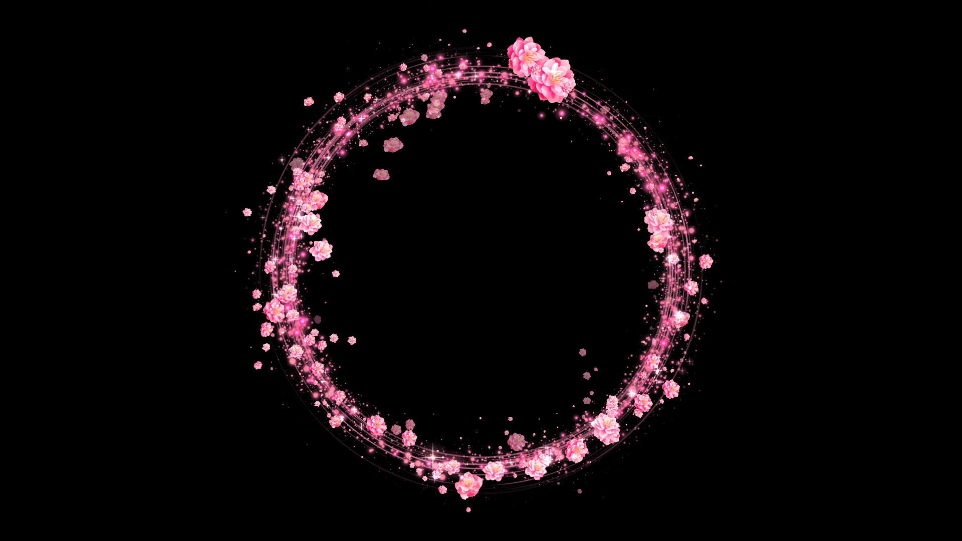 光る春の桃のリース