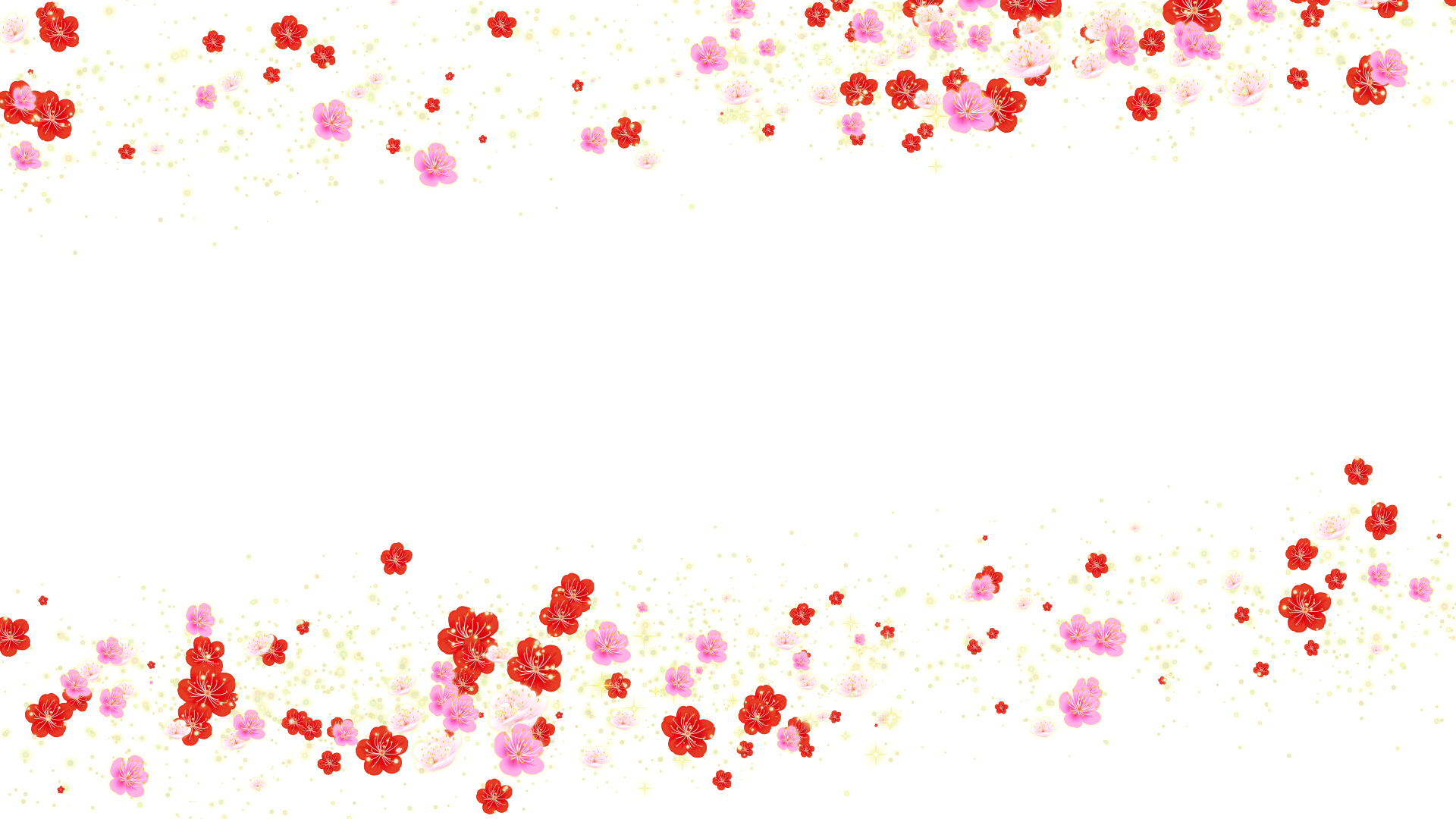 春の梅（フレーム）-白い背景