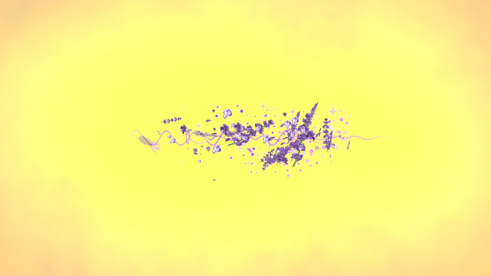 夏のラベンダー（文字用）-黄色バック