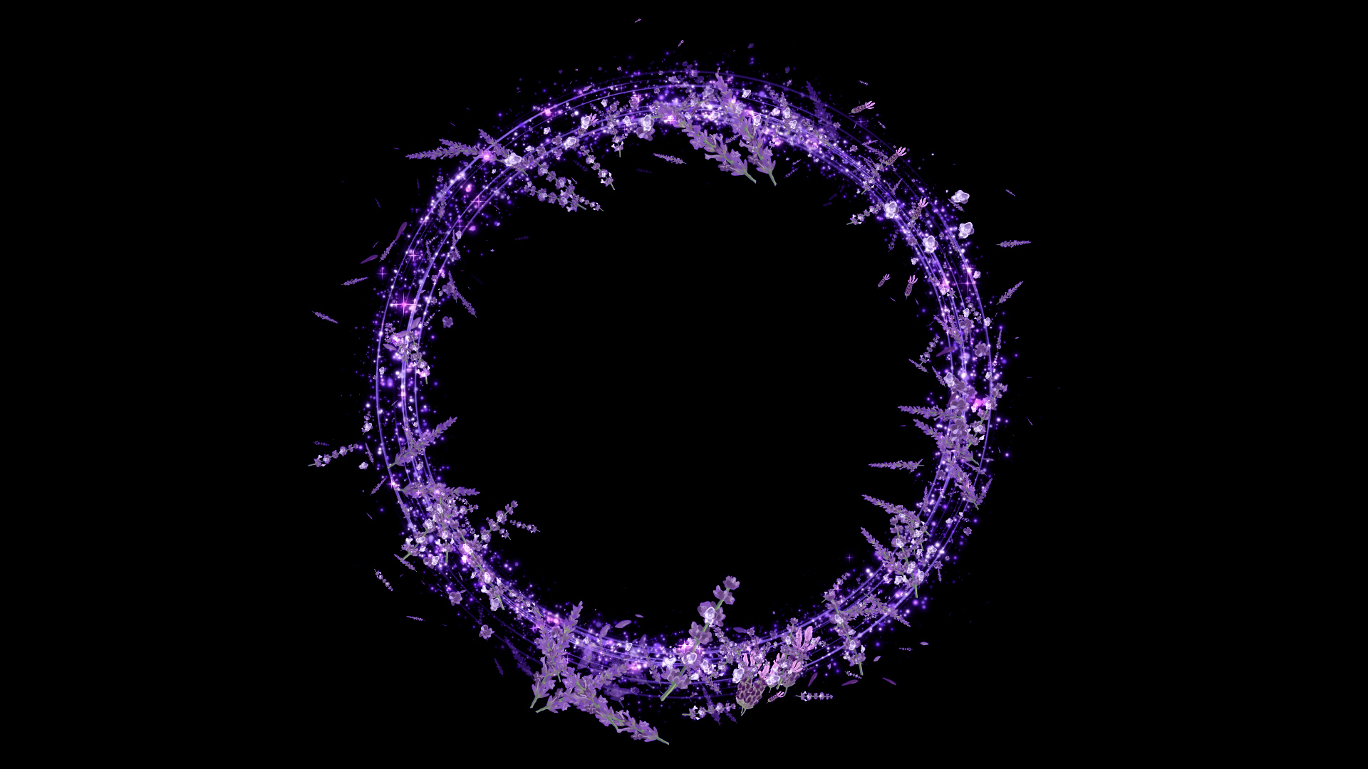 光る夏のラベンダーのリース