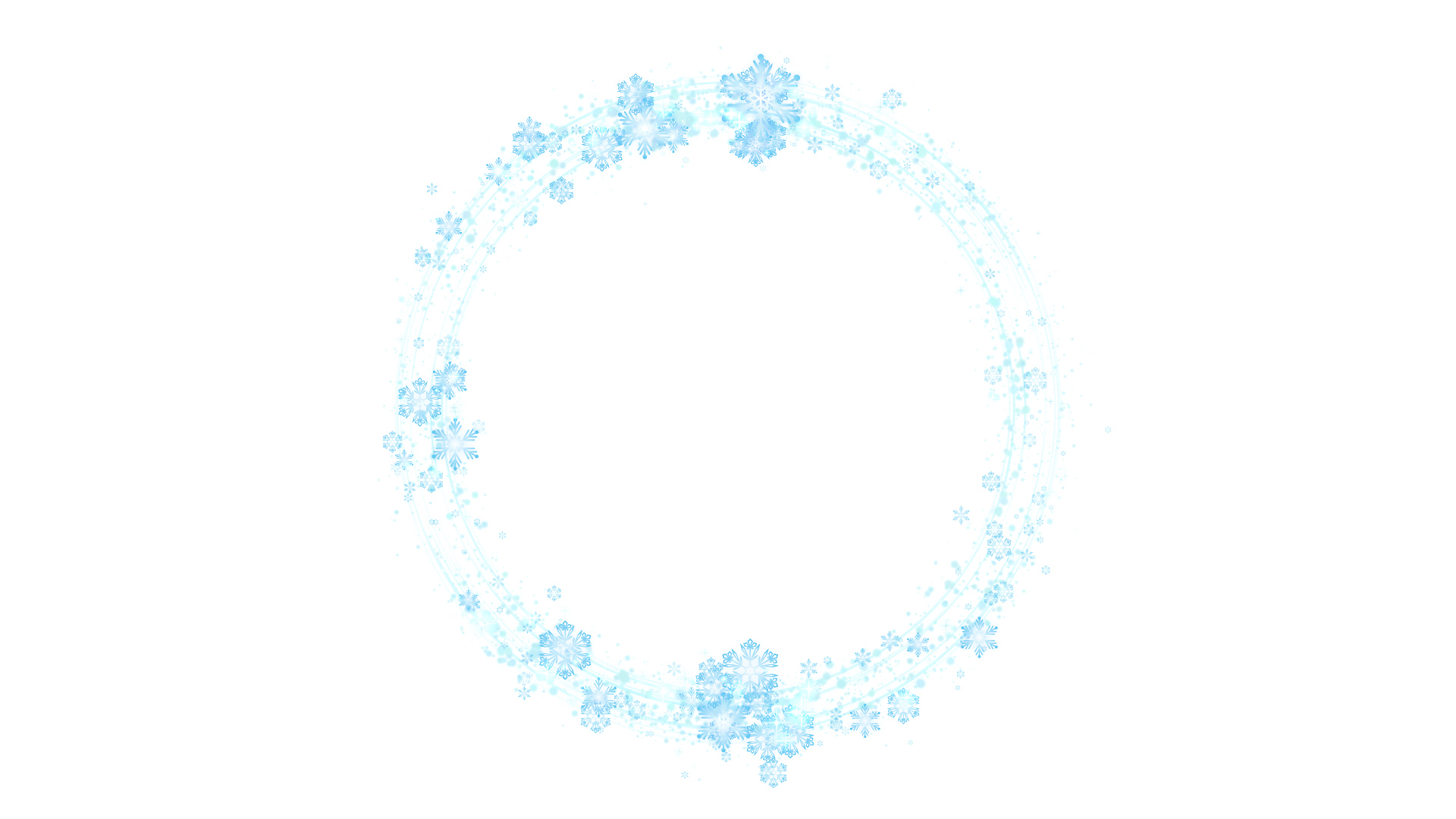 丸く光る雪の結晶-白バック